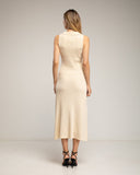 Vestido de punto largo plisado sin mangas con botones - Tantra Spain