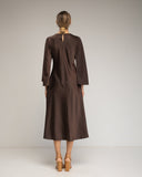 Vestido de raso midi de mangas amplias y sueltas. - Tantra Spain