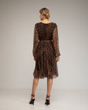 Vestido de tul de animal print con cuello pico. - Tantra Spain