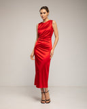 Vestido entallado con pliegue en el costado (RED) - Tantra Spain