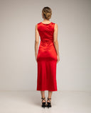 Vestido entallado con pliegue en el costado (RED) - Tantra Spain
