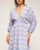 vestido estampado con cintura elastica (Blue) - Tantra Spain