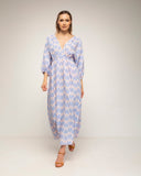 vestido estampado con cintura elastica (Blue) - Tantra Spain