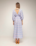 vestido estampado con cintura elastica (Blue) - Tantra Spain