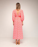vestido estampado con cintura elastica (Fucsia) - Tantra Spain