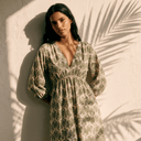 vestido estampado con cintura elastica (Kakhi) - Tantra Spain