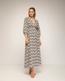 vestido estampado con cintura elastica (Navy) - Tantra Spain
