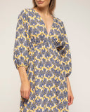 vestido estampado con cintura elastica (Navy) - Tantra Spain