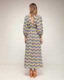 vestido estampado con cintura elastica (Navy) - Tantra Spain