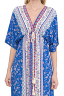 Vestido estampado con cuello pico. - Tantra Spain