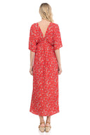 Vestido estampado con cuello pico. - Tantra Spain