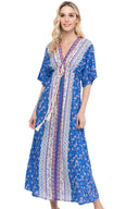 Vestido estampado con cuello pico. - Tantra Spain