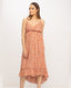 Vestido estampado high - low de tirantes. - Tantra Spain