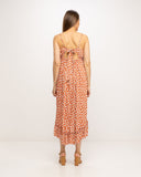 Vestido estampado high - low de tirantes. - Tantra Spain
