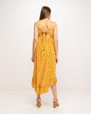Vestido estampado high - low de tirantes. - Tantra Spain