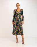 Vestido floral de lentejuelas midi de corte A - Tantra Spain