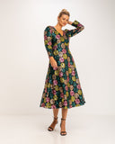Vestido floral de lentejuelas midi de corte A - Tantra Spain
