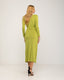 Vestido largo liso drapeado con escote. - Tantra Spain