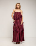 Vestido Maxi de encaje y volantes con tirantes - Tantra Spain