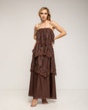 Vestido Maxi de encaje y volantes con tirantes - Tantra Spain