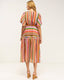 Vestido maxi estampado multicolor de cuello pico - Tantra Spain