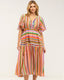 Vestido maxi estampado multicolor de cuello pico - Tantra Spain