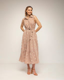 vestido midi camisero con bordados - Tantra Spain