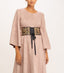 Vestido midi de antelina con cinturon con bordados. - Tantra Spain
