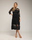 Vestido midi de guipur con transparencias en el escote y las mangas. - Tantra Spain