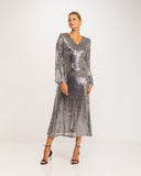 Vestido midi de lentejuelas de corte A. - Tantra Spain