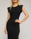 Vestido midi de punto con mangas amplias, elástico en la cintura y apertura lateral. - Tantra Spain
