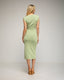 Vestido midi de punto con mangas amplias, elástico en la cintura y apertura lateral. - Tantra Spain