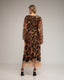 Vestido midi de tul de animal print con cuello en pico. - Tantra Spain