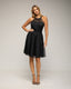Vestido midi en corte A con encaje y falda de lunares de tul. - Tantra Spain