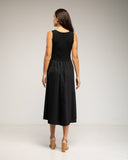 Vestido midi sin mangas con parte de arriba tipo camiseta y falda de vuelo con bolsillos (BLACK))) (Copia) (Copia) (Copia) - Tantra Spain