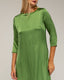 Vestido oversize con seda, bolsillos, manga francesa y cuello redondo. - Tantra Spain