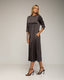 Vestido oversize con seda, bolsillos, manga francesa y cuello redondo. - Tantra Spain