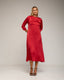 Vestido oversize con seda, bolsillos, manga francesa y cuello redondo. - Tantra Spain