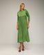 Vestido oversize con seda, bolsillos, manga francesa y cuello redondo. - Tantra Spain