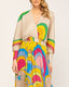 Vestido plisado estampado con detalles de lurex. - Tantra Spain