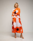 Vestido plisado midi estampado de flores con pinzas en la cintura. - Tantra Spain