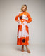 Vestido plisado midi estampado de flores con pinzas en la cintura. - Tantra Spain
