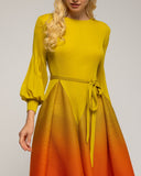 Vestido plisado midi tornasolado con pinzas en la cintura. - Tantra Spain